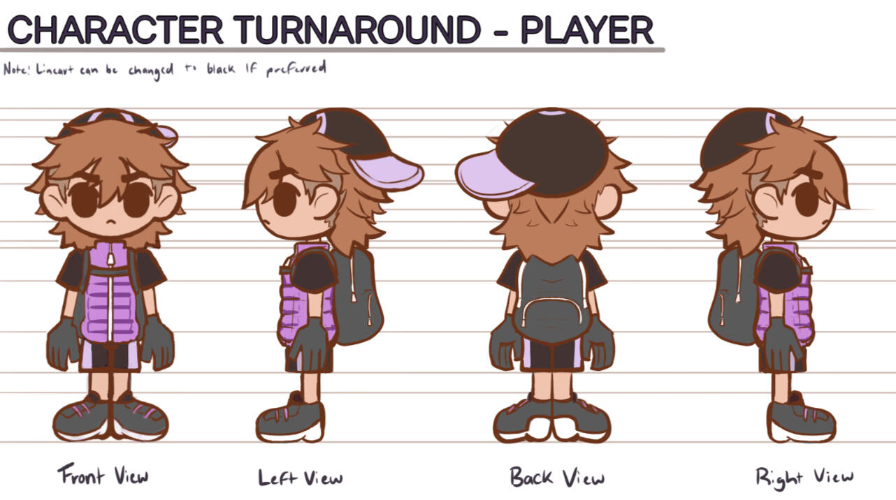 Character Turnaround Sheet for the project, Within The Branches