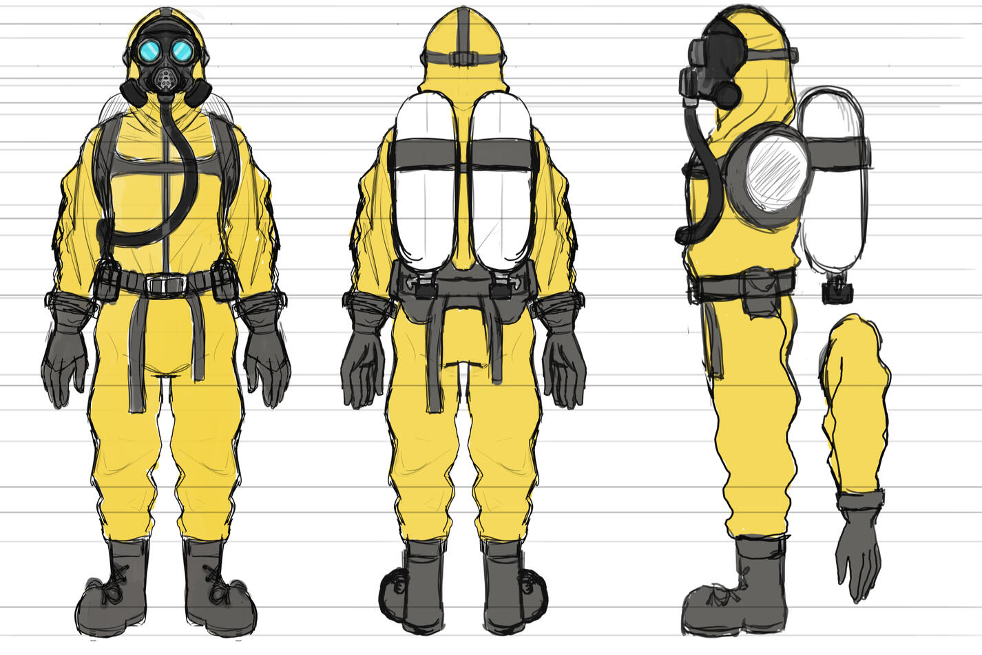 Character Concept Art of Guards, for project; POISON