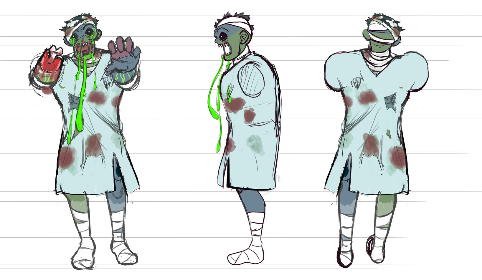 Character Concept Art of Experiments, for project; POISON