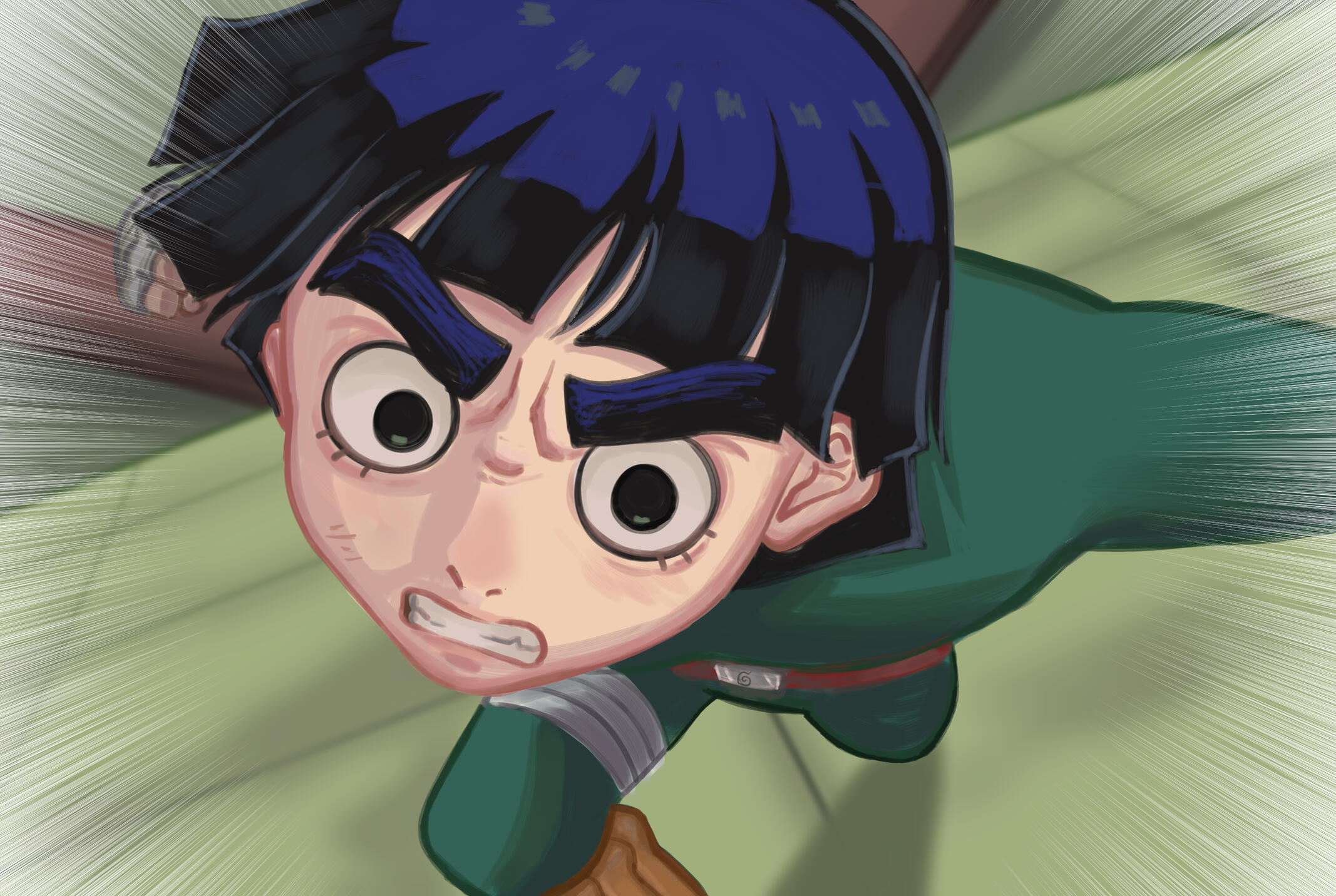 Part 1 of Gaara vs Rock Lee Fight Scene Redraw